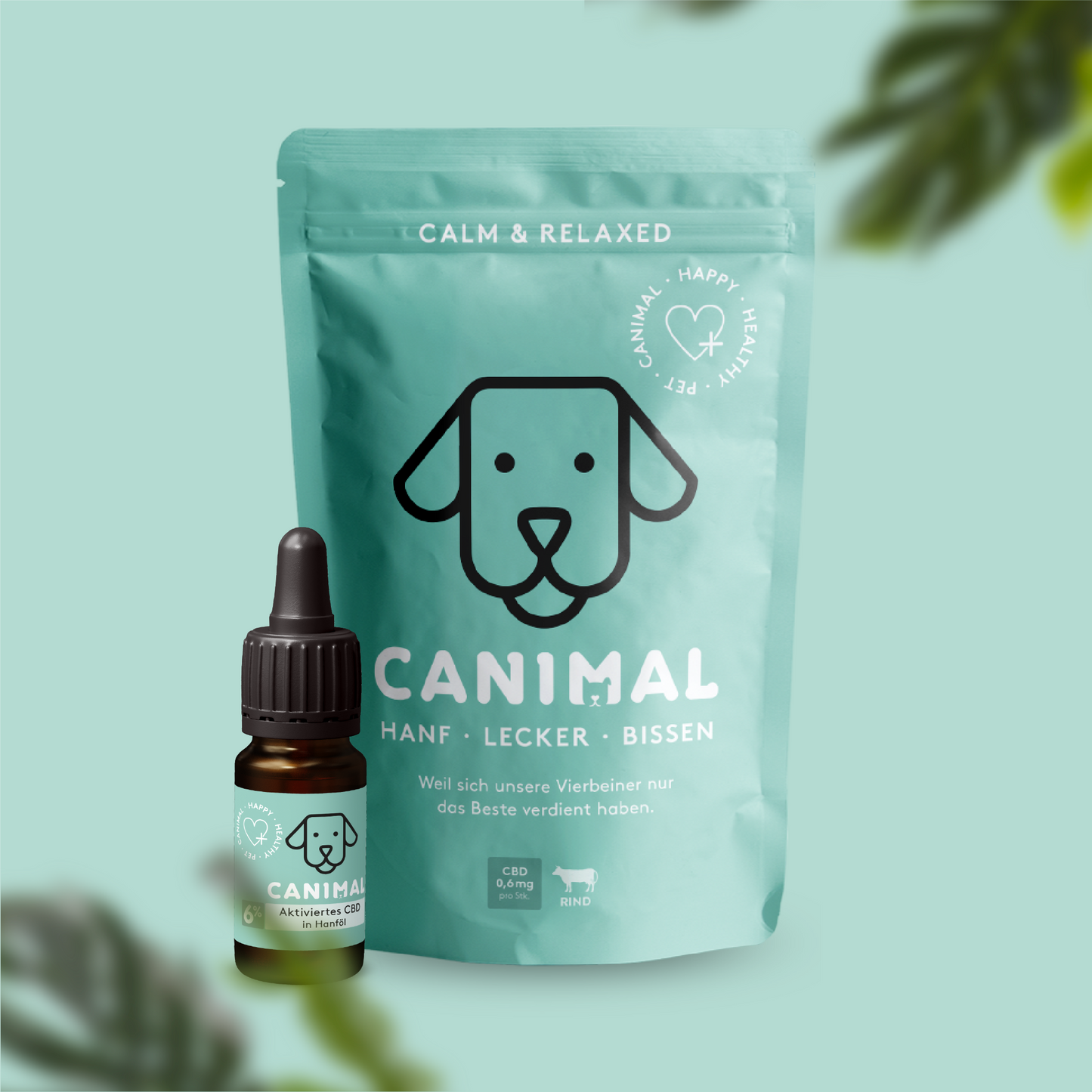 CBD-Tropfen mit Leckerlis Hund