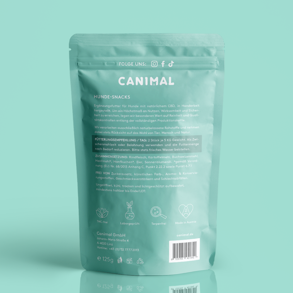 CBD Leckerli Hund Rückseite